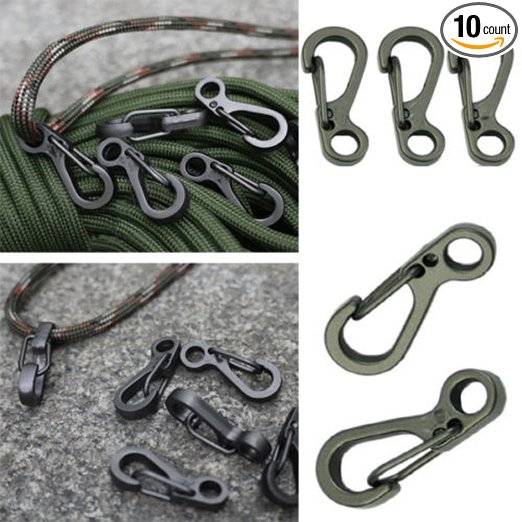 Yosoo 10PCSLOT Mini Hanging Buckle Spring Backpack Clasps Climbing Carabiners Metal Hook EDC Keychain Camping Bottle Hooks Paracord Tactical Survival Gear
