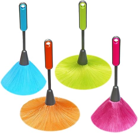 4 Pack 10" Small Microfiber Duster, Delicate Fluffy Microfiber Feather Duster, Perfect for Cleaning Laptop Keyboard, Computer Screen, Books, Photo Frames, Table