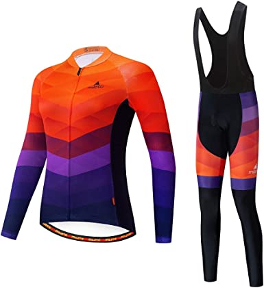 Uriah Women's Cycling Jersey Bib Pants Black Sets Long Sleeve Reflective