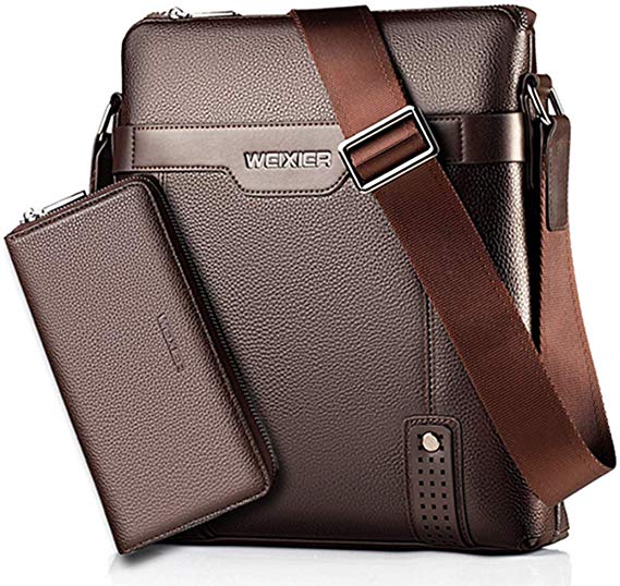 WEIXIER-bagCrossbody Shoulder Bag Men's Leather Bag Men's Bag Business Briefcase Vertical Crossbody Bag