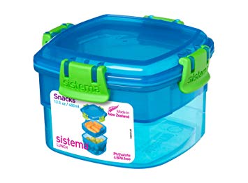 Sistema Lunch Collection Snack Container, 13.5 oz./0.4 L, Blue