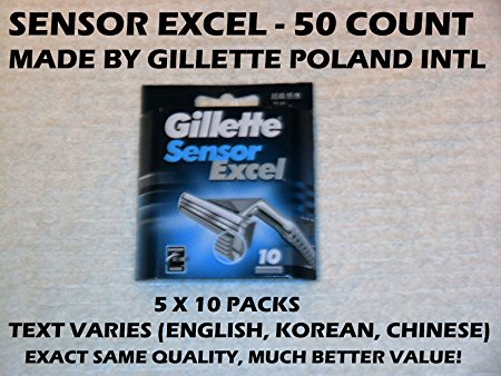 Gillette Sensor Excel-50 Count (5 x 10)