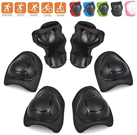QF Knee Pads Kids Knee and Elbow Pads Wrist Guards Best Knee Pads for Kids Roller Skates Cycling BMX Bike Skateboard Inline Skating Scooter Riding Protector Guards Pads Set
