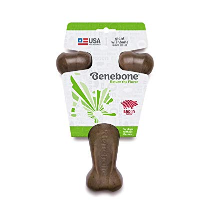 Benebone Real Flavor Wishbone Dog Chew Toy, Made in USA