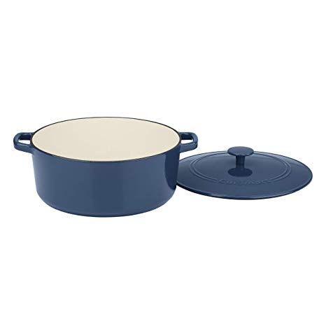 Cuisinart CI670-30BG Chef's Classic Enameled Cast Iron 7-Quart Round Covered Casserole, Provencal Blue