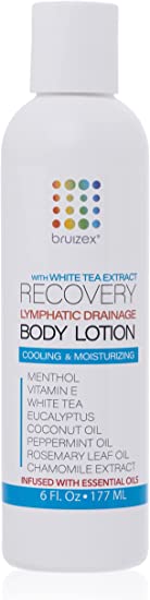 Lymphatic Massage Body Lotion I Post Surgery Pain, Swelling & Bruising Cream with White Tea & Essential Lymph Drainage Oils I 360 Lipo, BBL, Tummy Tuck, Liposuction, lipo Foam, Faja I 6 Oz I BRUIZEX