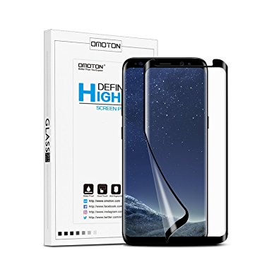 [2 Pack] Samsung Galaxy S8 Screen Protector, OMOTON Pet Screen Protector for Samsung Galaxy S8 with [Full Coverage][Crystal Clear] [High Response] [No-Bubble Installation]