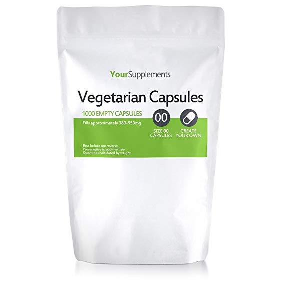 Your Supplements - Size 00 Empty Vegetarian Capsules - Pack of 1000