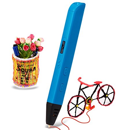 Soyan 3D Pen - Latest 3D Printing Pen for Doodling, Art & Craft Making and 3D Modeling, Compatible with PLA/ABS Filament, Comes with 30 Grams ABS Filament (Blue)