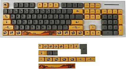 YMDK 124 ZDA Profile XDA v2 Dye Sub PBT Camel Keycaps for 104 TKL 60% 96 84 68 64 MX Switches Keyboard