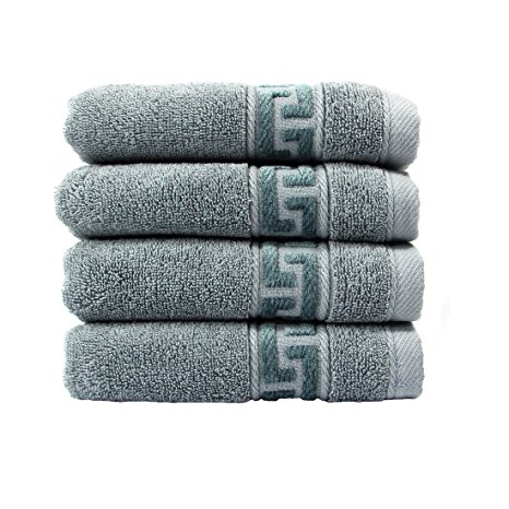 Labvon Towels includes 4 pack face-towel cotton,Grey (grey)