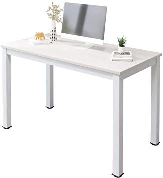 Hadwin Computer Desk Office Study Desk Computer PC Laptop Table Home Workstation Gaming Desk Wooden Dining Table (White)
