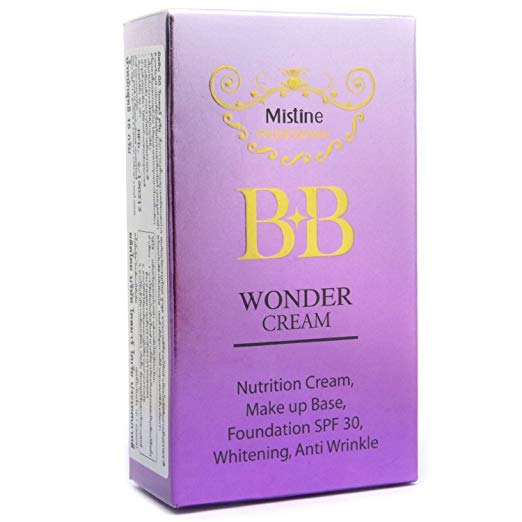 Mistine BB Wonder Cream Whitening Anti Wrinkle Make up Base, Foundation SPF 30