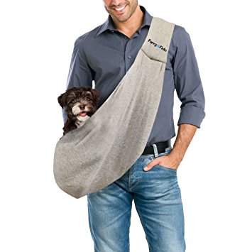 FurryFido Reversible Pet Sling Carrier - For Cats Dogs Up To 13  lbs - Premium Quality Safe And Comfortable Shoulder Bag - Bring Your Pet Along In The Best Pet Travel Accessories (Grey)