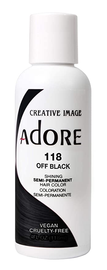 Adore Semi-Permanent Haircolor #118 Off Black 4 Ounce (118ml) (2 Pack)