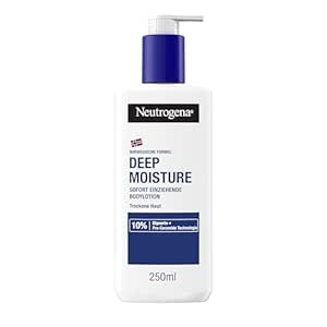 Neutrogena Norwegische Formel Deep Moisture Bodylotion (250 ml), sofort einziehende Körperlotion für 72h intensive Feuchtigkeit, nicht fettende Hautpflege Lotion für trockene Haut