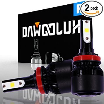 DawooLux H11 (H8, H9)  LED Headlight Bulbs Conversion Kit Flip COB Chips/Internal Driver-Dual All-in-one Extremely Bright 6500K Cool White 6400 Lumens 60W, Fit Low/High beam Fog light, 2-Years Warrant