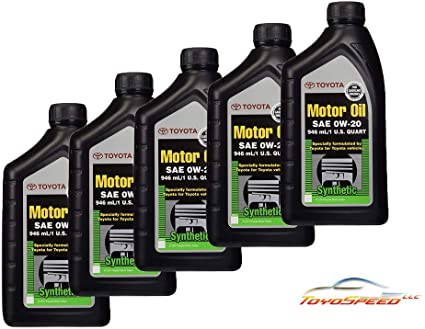 TOYOSPEED LLC FIT for Toyota Synthetic Motor Oil SAE 0W-20 Set 5 quarts