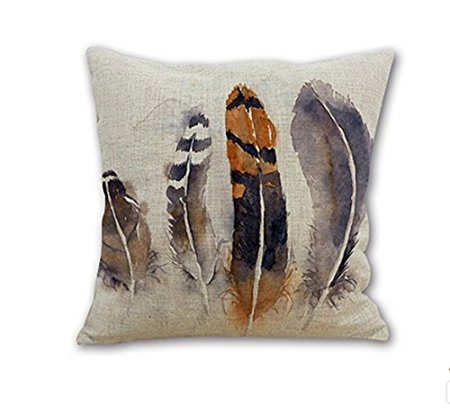 SLS Cotton Linen Decorative Throw Pillow Case Cushion Cover Feather 18 "X18 " (2)