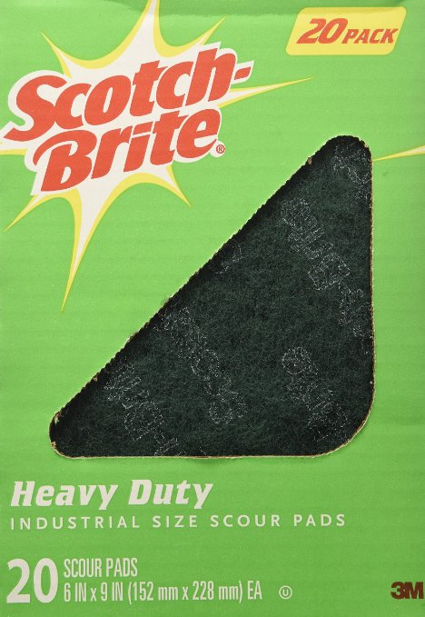 Scotch Brite Heavy Duty Industrial Size Scouring Pads (20 pack)