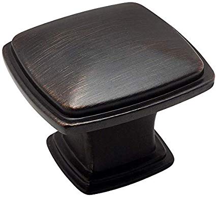25 Pack - Cosmas 4391ORB Oil Rubbed Bronze Modern Cabinet Hardware Knob - 1-1/4" Inch Square