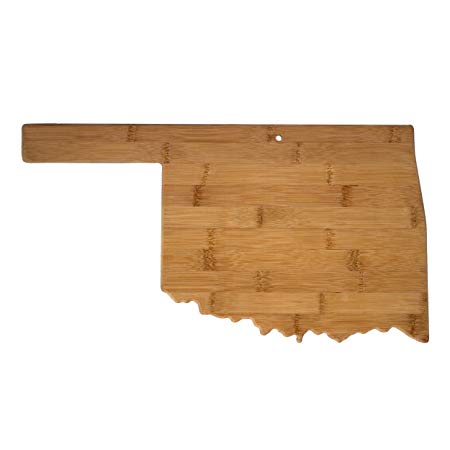 Totally Bamboo 20-7979OK Oklahoma State Shaped Bamboo Serving & Cutting Board,