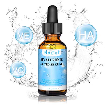 Hyaluronic Acid Face Serum - Hyaluronic Acid with Vitamin C & E, Aloe Vera, Jojoba Oil & Witch Hazel Face Serum for Fine Lines Anti Wrinkle & Aging, Dark Circles & Acne for Face - 1OZ