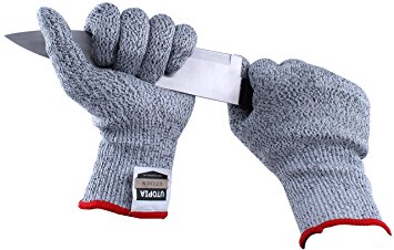 Cut Resistant Gloves - Medium - High Performance Level 5 Protection - FDA Approved - 100% Proven For Safety Gloves - by Utopia Kitchen