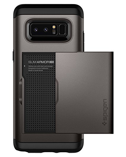 Spigen Slim Armor CS Galaxy Note 8 Case with Slim Dual Layer Wallet Design and Card Slot Holder for Galaxy Note 8 (2017) - Gunmetal