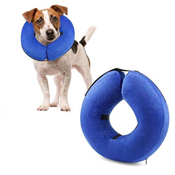 ONSON Protective Inflatable Dog Collar, Soft Pet Recovery E-Collar Cone for Small Medium Large Dogs, Designed to Prevent Pets from Touching Stitches, Wounds and Rashes, Does Not Block Vision