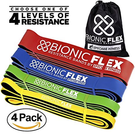 Bionic Flex Pull Up Assist Band – Ultra Durable Resistance Bands for Strength Training Exercise, Physical Therapy, Powerlifting, Stretching by Epitomie Fitness