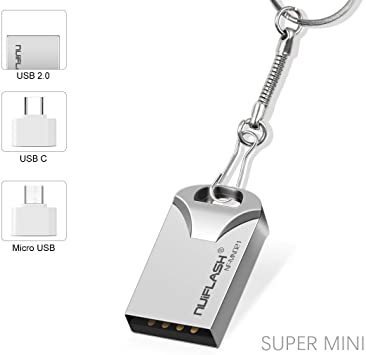 USB Flash Drive 256GB Memory Stick 2.0 Thumb Drive for Data/Music/Photo/Video Sharing Compatible with USB C/Micro USB Vehicle by Adapters(256GB Silver)