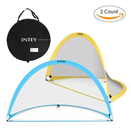 INTEY Pop Up Soccer Goal-Portable Soccer Goals Net & Carry Bag,Foldable soccer Training Equipment for Field, Backyard, Park, Beach