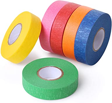 Mr. Pen- Colored Masking Tape, Colored Painters Tape for Arts and Crafts, 6 Pack, Drafting Tape, Craft Tape, Labeling Tape, Paper Tape, Masking Tape, Colored Tape, Colorful Tape, Artist Tape, Art Tape