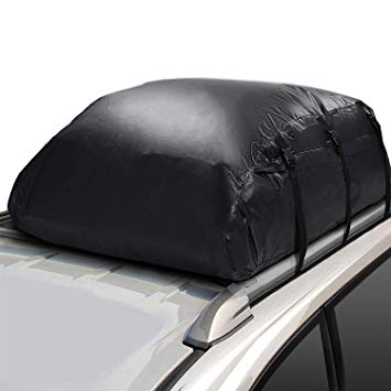 Waterproof PVC Vehicle Soft-Shell Carriers Car Roof Bag Cargo Storage Rooftop Luggage for Any Car Van or SUV/with Straps(20 Cubic Feet)
