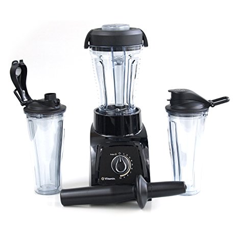 Vitamix S30 Black Personal Blender with 1 Compact and 2 Portable To-Go Containers