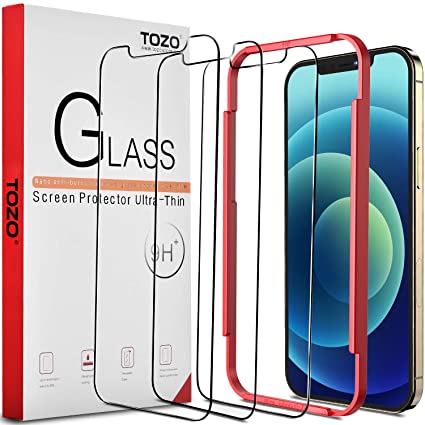 TOZO for iPhone 12 Pro Max Screen Protector [3-Pack] Premium Tempered Glass [0.26mm] 9H Hardness 2.5D Film Super Easy 6.7 inch