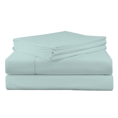 Pointehaven 200 Gsm Flannel Sheet Set, Twin X-Large, Solid, Lagoon