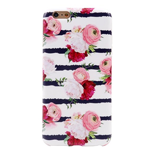 Leminimo iPhone 6 Plus Case, Floral Slim-fit Shockproof Anti-Scratch Anti-Fingerprint TPU Flexible Case with Excellent Grip For iPhone 6 6S Plus [5.5 inch Display] - Flower Design