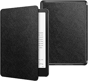 MoKo Case for All-New 7" Kindle Paperwhite 12th Generation 2024&Kindle Colorsoft Signature Edition 2024, Lightweight PU Protective Shell Cover with Auto Wake/Sleep for Kindle Paperwhite 2024, Black