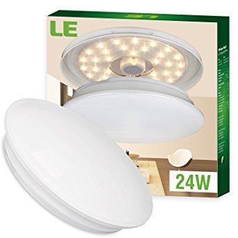 LE 24W Warm White Ø41cm LED Ceiling Lights, 180W Incandescent(50W Fluorescent) Bulbs Equivalent, 2000lm , 3000K, Flush Mount Ceiling Lights, Flush Ceiling Light for Living Room, Bedroom, Dining Room, Ceiling Light Fixture