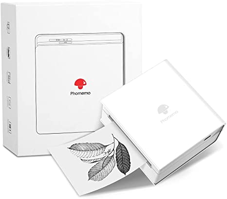 Phomemo M02 Portable Bluetooth Photo Printer, Wireless Sticker Mini Printer Pocket Thermal Sticker Maker Mobile Printer, Compatible with iOS and Android, for Print Photo, Journal, Fun, Black and White