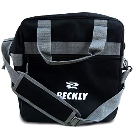 Beckly Super Bowling Tote -Bowling Bag- Fits Your Bowling Ball and Bowling Shoes- Single Bowling Ball Tote- Front Zippered Pocket and inside Shoe Sleeves-Carry and Shoulder Straps