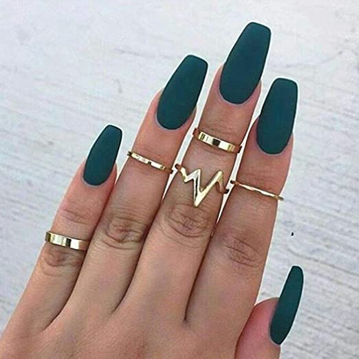 Simsly Vintage Kunckle Ring Stackable Silver Joint Nail Ring Crystal Knuckle Rings Set for Women and Girls（15PCS）