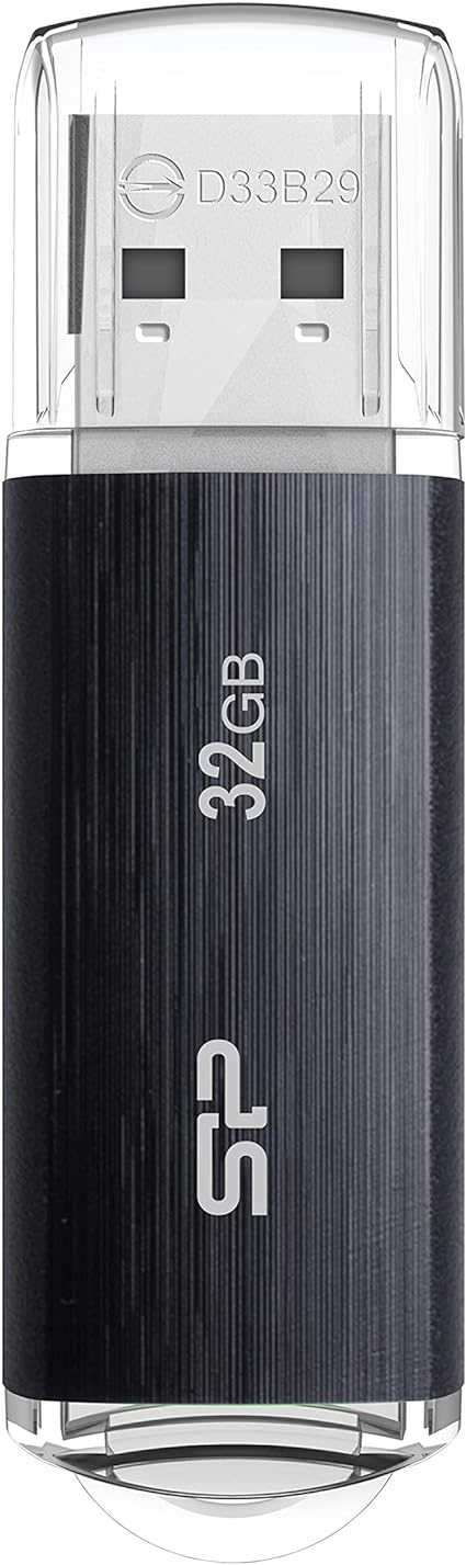 シリコンパワー USBメモリ 32GB USB3.2 Gen1 (USB3.1 Gen1 / USB3.0) フラッシュドライブ ヘアライン仕上げ Blaze B02 SP032GBUF3B02V1K