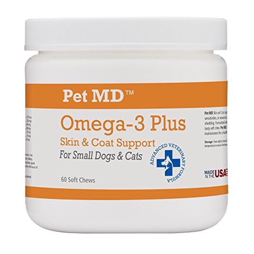 Pet MD - Omega 3 Fish Oil Plus Krill Oil Softchews for Large Dogs - 120 Count