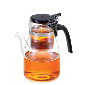 Tealyra - pressART TEAPOT - 30-ounce - Borosilicate Glass Tea Maker - w/Built in Removable Infuser - Designed in Germany - Simple Use - Best Tea-for-One Set For Loose Teas - 900ml