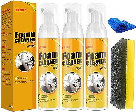 Car Magic Foam Cleaner, Foam Cleaner for Car, Foam Cleaner All Purpose, Multi-Purpose Foam Cleaner, Powerful Stain Removal Kit (30ml, 3pcs)