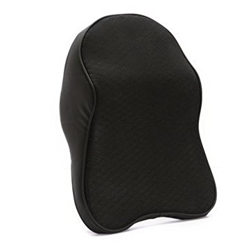 Car Seat Headrest Pad Memory Foam Pillow Head Neck Rest Support Cushion- Black