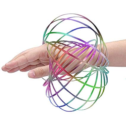Digital Energy Kinetic Educational Spring Toy - Multi Sensory Interactive 3D Shaped Flow Ring (Rainbow)
